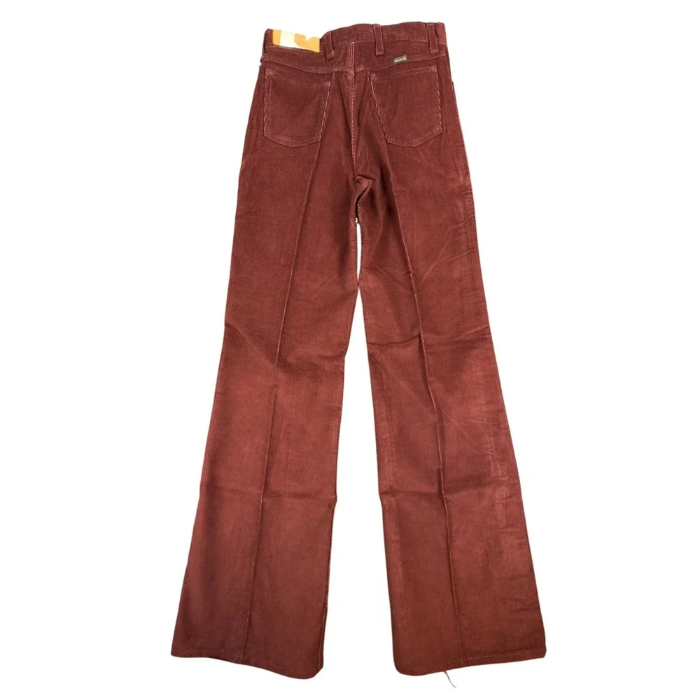 Maverick Vintage 70s Corduroy Flare Pants Juniors 13 Burgundy NWT Deadstock USA